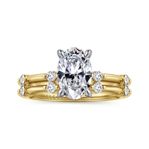 14K White-Yellow Gold Oval Diamond Engagement Ring 14K White-Yellow Gold Oval Diamond Engagement Ring
