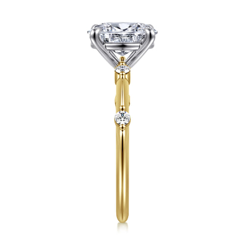 14K White-Yellow Gold Oval Diamond Engagement Ring 14K White-Yellow Gold Oval Diamond Engagement Ring