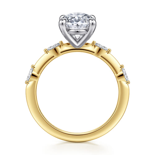14K White-Yellow Gold Oval Diamond Engagement Ring 14K White-Yellow Gold Oval Diamond Engagement Ring
