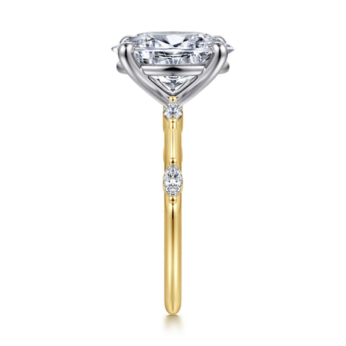 14K White-Yellow Gold Oval Diamond Engagement Ring 14K White-Yellow Gold Oval Diamond Engagement Ring