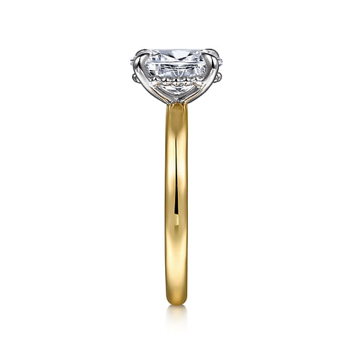 14K White-Yellow Gold Oval Diamond Engagement Ring