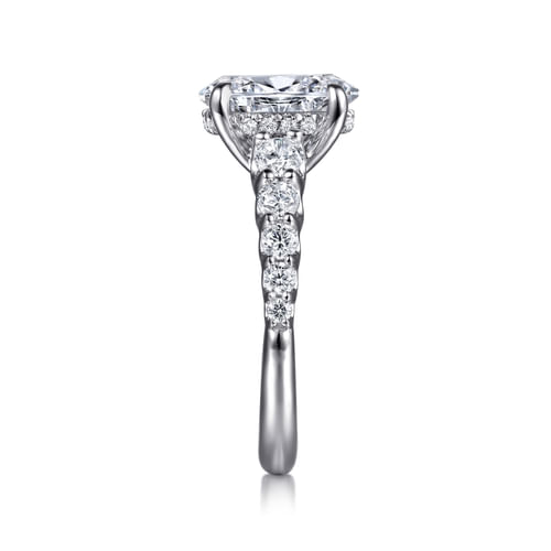 14K White-Yellow Gold Oval Diamond Engagement Ring
