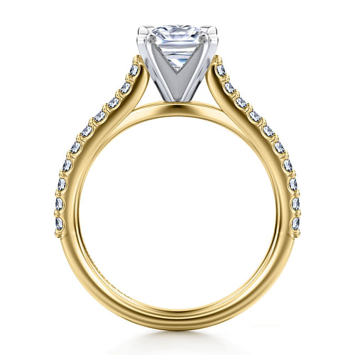 14K White-Yellow Gold Oval Diamond Engagement Ring