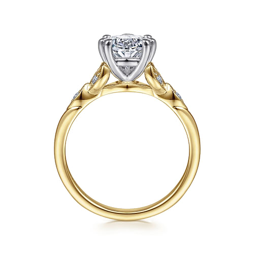 14K White-Yellow Gold Pear Shape Diamond Engagement Ring