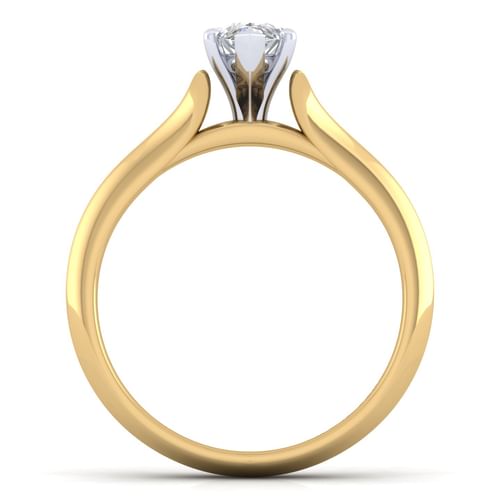 14K White-Yellow Gold Pear Shape Diamond Engagement Ring