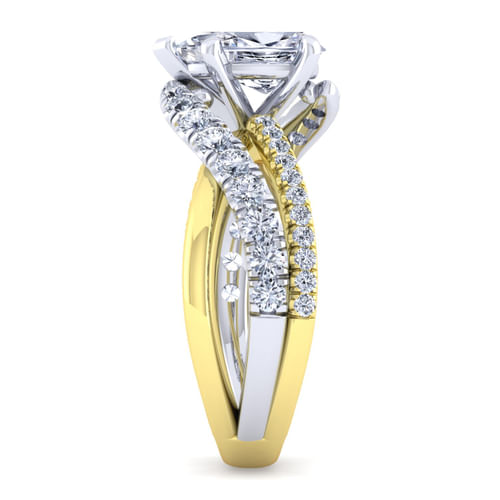 14K White-Yellow Gold Pear Shape Diamond Engagement Ring