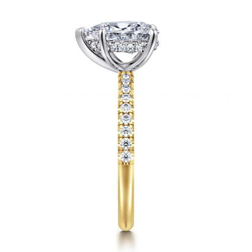 14K White-Yellow Gold Pear Shape Diamond Engagement Ring