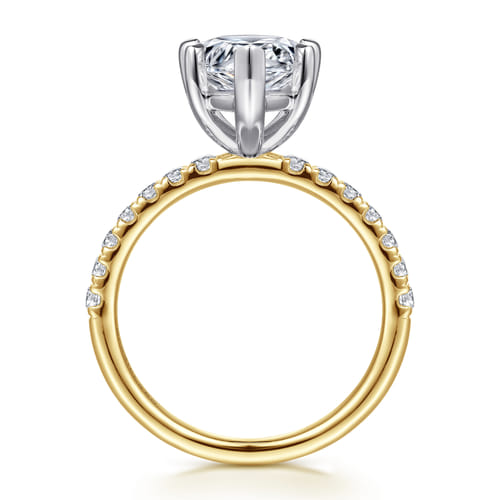 14K White-Yellow Gold Pear Shape Diamond Engagement Ring