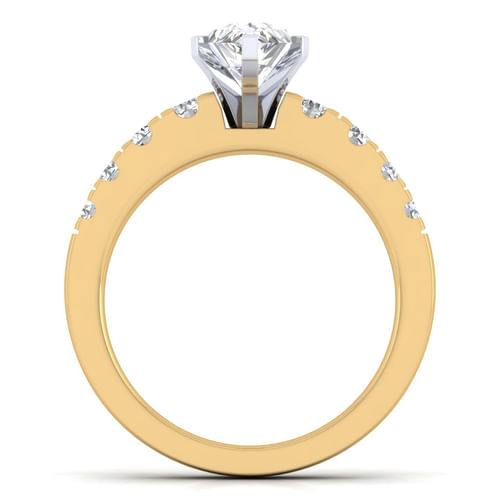 14K White-Yellow Gold Pear Shape Diamond Engagement Ring