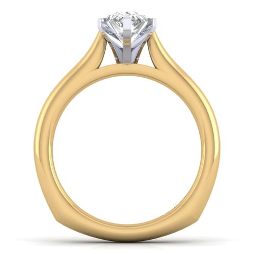 14K White-Yellow Gold Pear Shape Diamond Engagement Ring