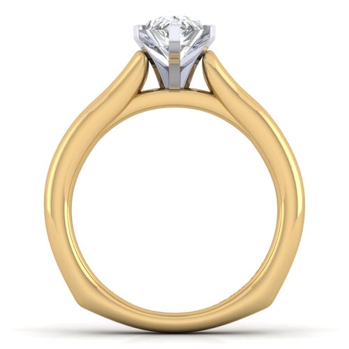 14K White-Yellow Gold Pear Shape Diamond Engagement Ring 14K White-Yellow Gold Pear Shape Diamond Engagement Ring