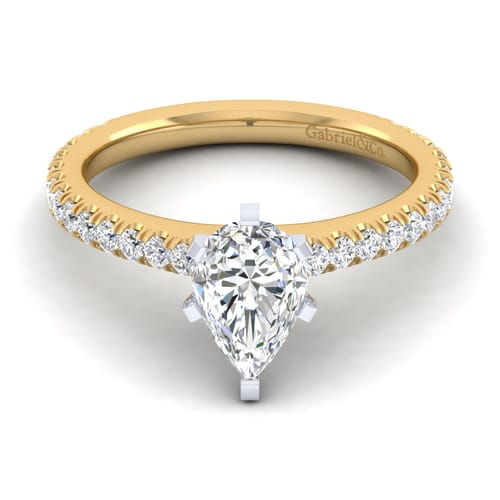 14K White-Yellow Gold Pear Shape Diamond Engagement Ring 14K White-Yellow Gold Pear Shape Diamond Engagement Ring