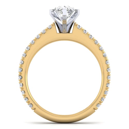 14K White-Yellow Gold Pear Shape Diamond Engagement Ring 14K White-Yellow Gold Pear Shape Diamond Engagement Ring