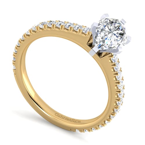 14K White-Yellow Gold Pear Shape Diamond Engagement Ring 14K White-Yellow Gold Pear Shape Diamond Engagement Ring