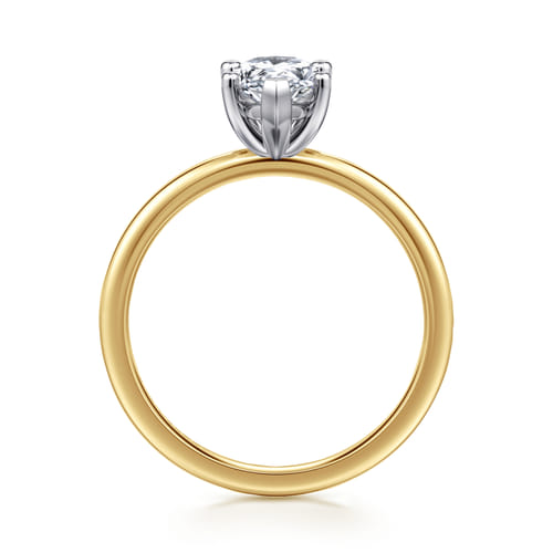 14K White-Yellow Gold Pear Shape Solitaire Diamond Engagement Ring 14K White-Yellow Gold Pear Shape Solitaire Diamond Engagement Ring