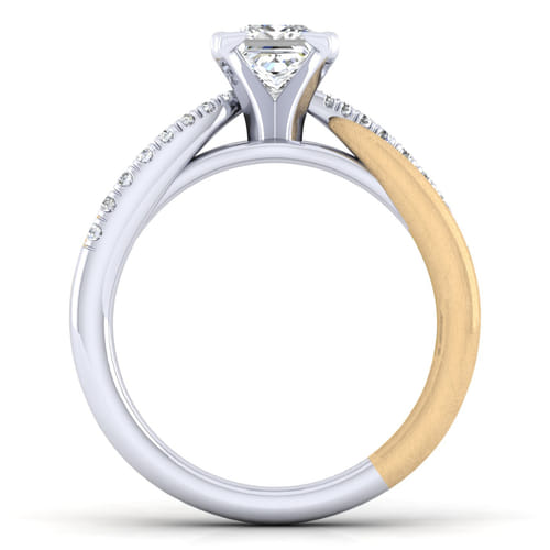 14K White-Yellow Gold Princess Cut Diamond Engagement Ring 14K White-Yellow Gold Princess Cut Diamond Engagement Ring