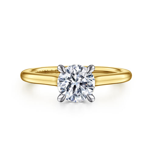 14K White-Yellow Gold Round Diamond Engagement Ring 14K White-Yellow Gold Round Diamond Engagement Ring