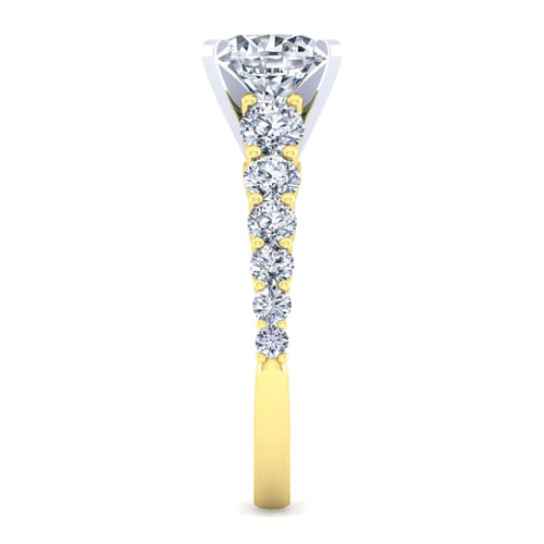 14K White-Yellow Gold Round Diamond Engagement Ring