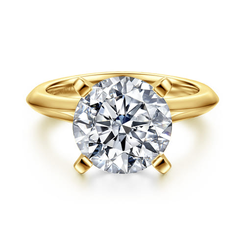 14K White-Yellow Gold Round Diamond Engagement Ring