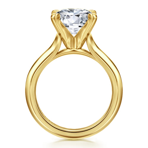 14K White-Yellow Gold Round Diamond Engagement Ring