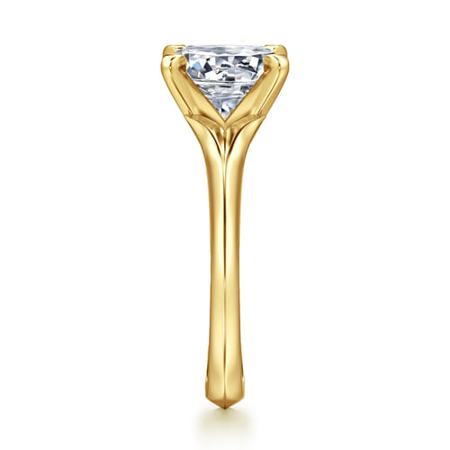 14K White-Yellow Gold Round Diamond Engagement Ring