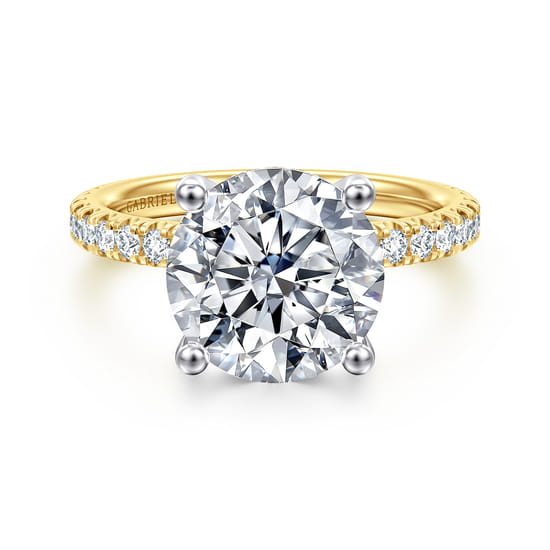 Gabriel - 14K White-Yellow Gold Round Diamond Engagement Ring