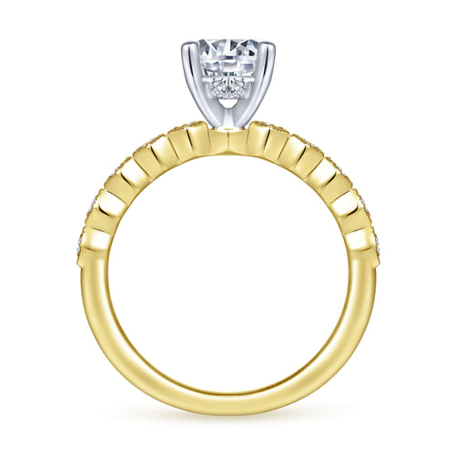 14K White-Yellow Gold Round Diamond Engagement Ring
