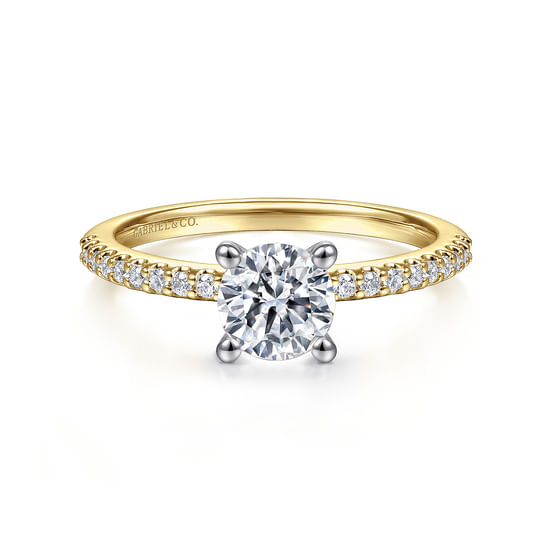 Gabriel - 14K White-Yellow Gold Round Diamond Engagement Ring