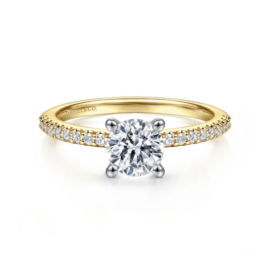Gabriel - 14K White-Yellow Gold Round Diamond Engagement Ring