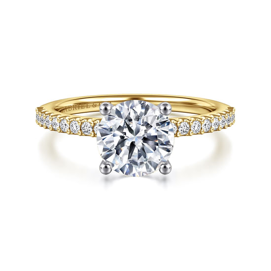 Gabriel - 14K White-Yellow Gold Round Diamond Engagement Ring
