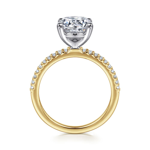 14K White-Yellow Gold Round Diamond Engagement Ring