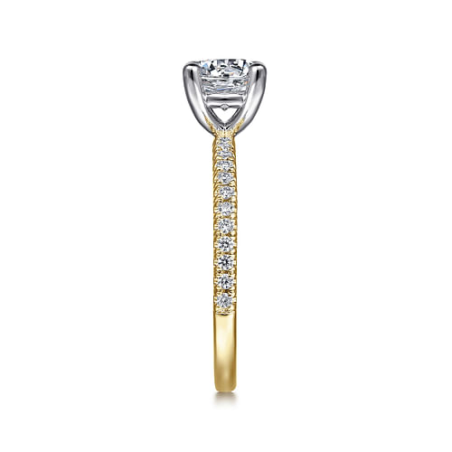 14K White-Yellow Gold Round Diamond Engagement Ring