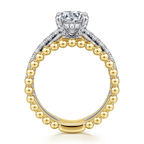 14K White-Yellow Gold Round Diamond Engagement Ring
