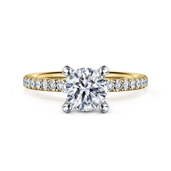 Gabriel - 14K White-Yellow Gold Round Diamond Engagement Ring