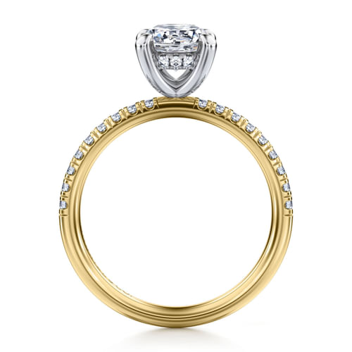 14K White-Yellow Gold Round Diamond Engagement Ring