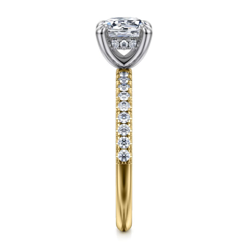 14K White-Yellow Gold Round Diamond Engagement Ring