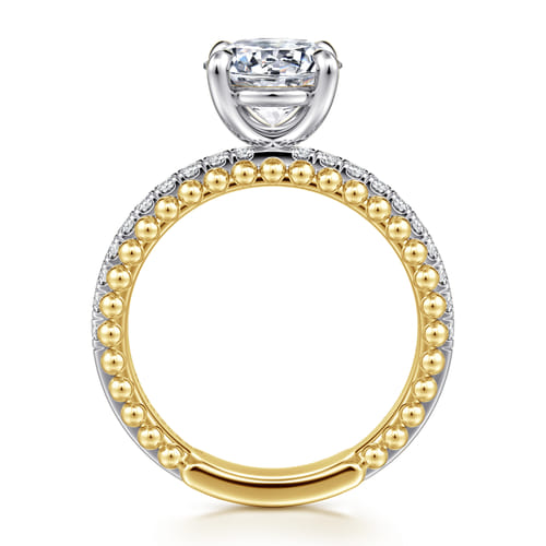 14K White-Yellow Gold Round Diamond Engagement Ring