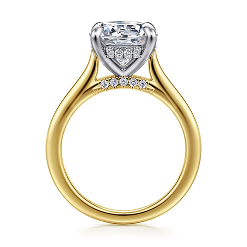 14K White-Yellow Gold Round Diamond Engagement Ring