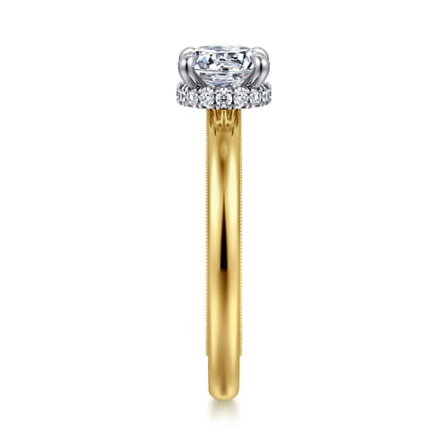 14K White-Yellow Gold Round Diamond Engagement Ring