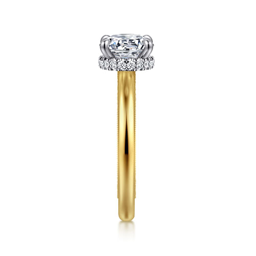 14K White-Yellow Gold Round Diamond Engagement Ring