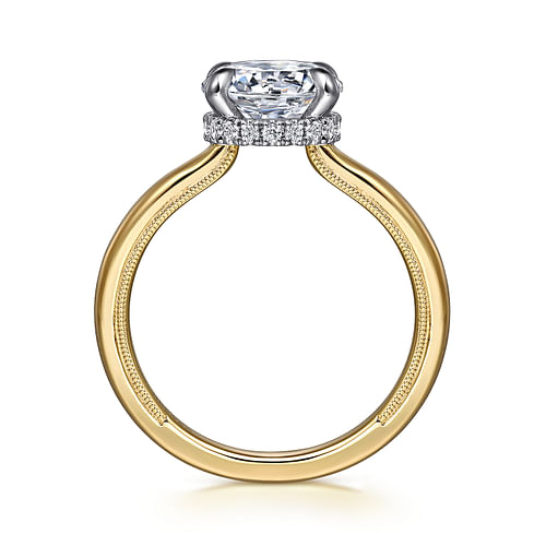 14K White-Yellow Gold Round Diamond Engagement Ring