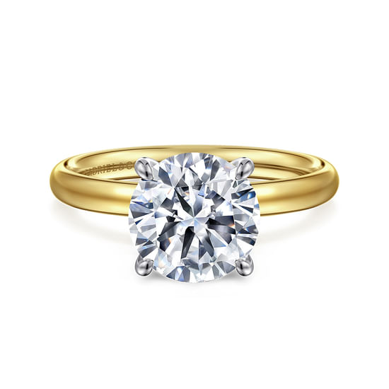 Gabriel - 14K White-Yellow Gold Round Diamond Engagement Ring
