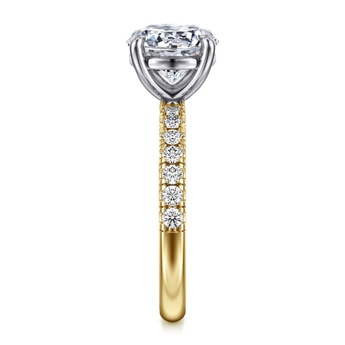 14K White-Yellow Gold Round Diamond Engagement Ring