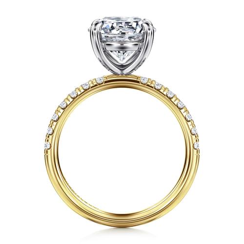 14K White-Yellow Gold Round Diamond Engagement Ring