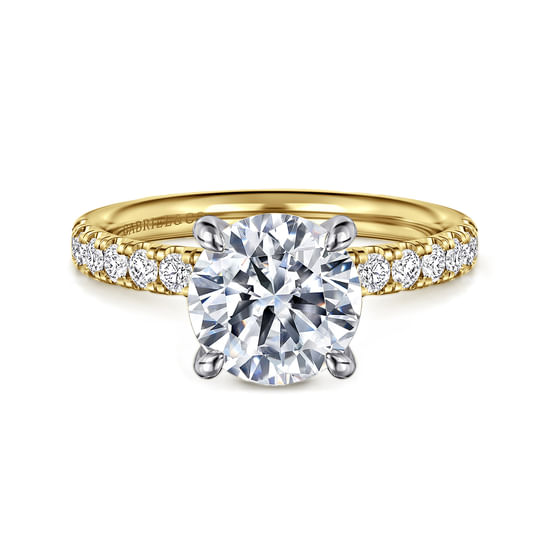 Gabriel - 14K White-Yellow Gold Round Diamond Engagement Ring