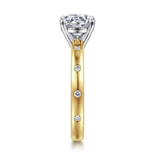 14K White-Yellow Gold Round Diamond Engagement Ring