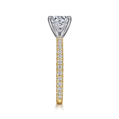 14K White-Yellow Gold Round Diamond Engagement Ring