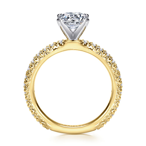 14K White-Yellow Gold Round Diamond Engagement Ring