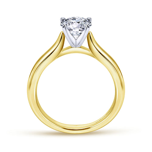 14K White-Yellow Gold Round Diamond Engagement Ring