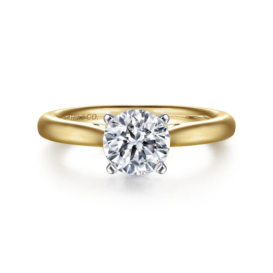 Gabriel - 14K White-Yellow Gold Round Diamond Engagement Ring